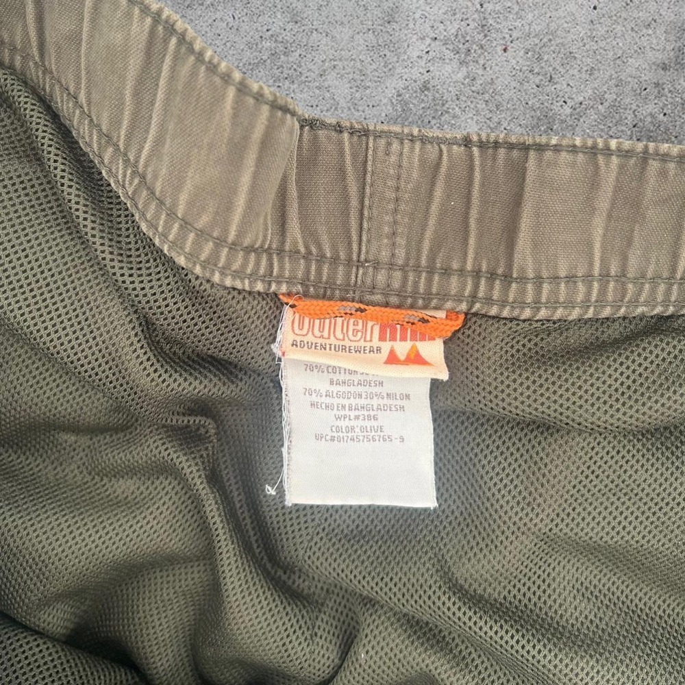 Vintage Outer Rim Khaki‎ Green 8-Pocket Hiking Cargo Pants Baggy Mens Large Y2K - Picture 3 of 6